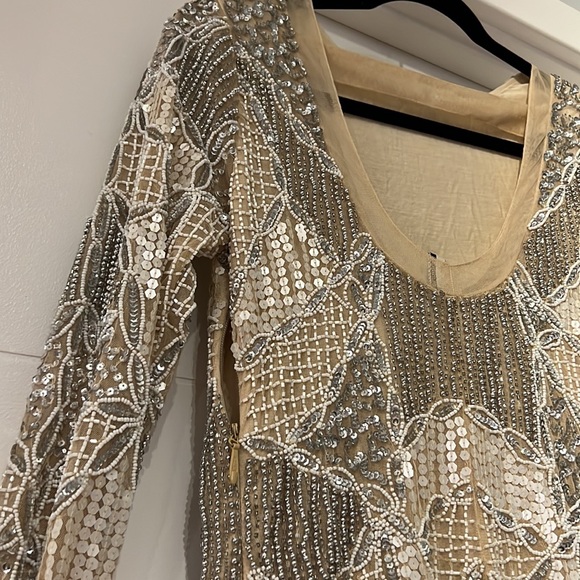 Topshop beaded cream/white/silver dress size 8 worn once - Picture 3 of 7